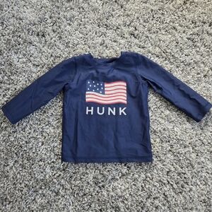 Carter's Navy Blue Long Sleeve Rashguard Tee with Flag Design 18 Months